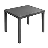 Spetebo Kunststoff Gartentisch rechteckig anthrazit - 78 x 72 cm - Campingtisch...