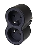 Articles-QUINCAILLERIE Biplite FB 2 x 2 P+T Standard Frontsteckdosen schwarz,...