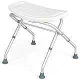 RELAX4LIFE Duschstuhl Höhenverstellbar 49-52,5 cm, Badhocker Klappbar,...