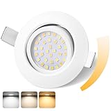 GeyouLux LED Einbaustrahler 230V IP44, 6W Dimmbar Deckenspots, Einbauleuchten...