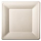 PAPSTAR 50 Teller, Zuckerrohr pure eckig 26 cm x 26 cm weiss Bio Einwegteller...