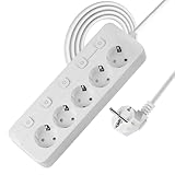 YANGUN Steckdosenleiste Einzeln Schaltbar, 5 Fach Mehrfachsteckdose,...
