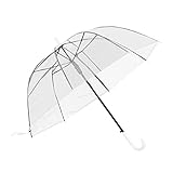 ColdShine Durchsichtiger Regenschirm Ø87 cm Glockenschirm Automatisch Mit...