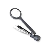 Carson Lighted MagniGrip 4,5x Lupe mit Präzisionspinzette und LED (MG-88), Grau