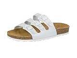 Lico Damen Bioline Flower Pantoletten, Weiß Silber, 39 EU