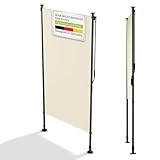 Juskys Senkrechtmarkise Barbados 100x310 cm - Balkon Sichtschutz wetterfest -...