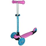 Cox Swain 3 Wheels Verstellbarer Kinderscooter YATHO, Leuchtrollen, Color: Pink