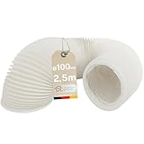 DL-pro 2,5m Ø100 mm Abluftschlauch – Flexschlauch PVC weiß für...