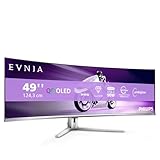Philips Evnia 49M2C8900LA - 49 Zoll DQHD OLED Curved Gaming Monitor, 144 Hertz,...