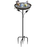 WELDUN Vogeltränke Vogelbad 30CM, Futter Schale Stehend für Draußen Garten,...