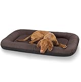 Knuffelwuff Kunstleder Hundebett Jerry XXL 120 x 85 Braun - Hundematte mit...