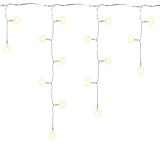 Nipach GmbH 144er LED Eisregen Eiszapfen Kette Lichterkette warm weiß Timer...
