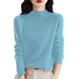 Generisch Damen Kaschmirpullover, Rundhalsausschnitt, Langarm, Weich,...