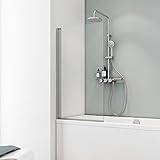 Schulte Duschwand Berlin, 70 x 130 cm, 5 mm Sicherheitsglas klar hell, alunatur,...