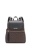 Calvin Klein Damen Reyna Signature Key Item Flap Rucksack, Braun/Khaki/Schwarz,...