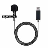 NewTH USB Mikrofon PC Omnidirektionaler Kondensator Lavalier Clip on Mic für...