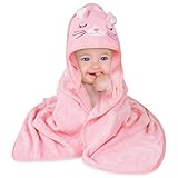 Aolso Kapuzenhandtuch Baby, 80x80 cm Baby Handtuch Kapuze, Baby Waschlappen,...