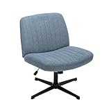 COLAMY Breiter Bürostuhl, Gepolsterter Armloser Schreibtischstuhl Drehbarer...