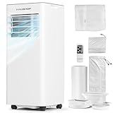 HAUSHOF Mobile Klimaanlage 9000BTU 4-IN-1, Kühlen/Entfeuchten/Lüften/Schlafen...