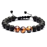 Lion & Son Lava-Armband Tigeraugen-Perlen Buddha-Armband Herren-Schmuck Braun...