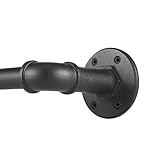 Gardinenstange Industrial Ausziehbar Metall Schwarz, Industrielle Vorhangstange...