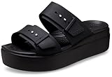Crocs Damen Brooklyn Buckle Low Wedge Sandal, Schwarz, 38/39 EU