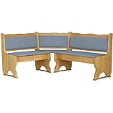 Polster Eckbank Kiefer Holz, Alder Farbe mit Polsterung Grau MASSIVHOLZ NEU Grau...
