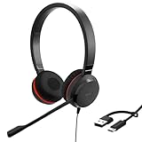 Jabra Evolve 20 SE Stereo Headset - Microsoft Zertifizierte Kopfhörer für VoIP...
