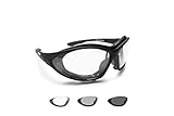 BERTONI Photochrome Motorradbrille Schutzbrille Selbsttönende Antibeschlag UV...