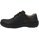 Clarks Herren Nature Three Derby, Schwarzes Leder, 46 EU