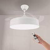 M Ledme - Mistra LED-Deckenventilator mit Licht und Fernbedienung, Niedriger...