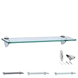 Rapid Teck Glas Wandregal Klarglas transparent 70cm x 10cm - Glasregal mit 8mm...
