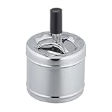 Relaxdays Aschenbecher mit Drehdeckel, Metall, draußen & drinnen, HxD: 11,5 x 8...