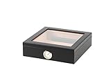 BigSmoke Zigarren Humidor mit Glasdeckel und Zedernholz Furnier, Befeuchter,...