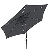 Kingsleeve® Sonnenschirm Balkon 300cm LED Beleuchtung UV Schutz 80+ Solar...