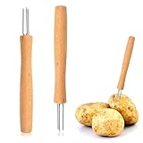 2 Pcs Pellkartoffel Gabel, Pellkartoffelgabel Edelstahl Kunststoffgriff, Halter...