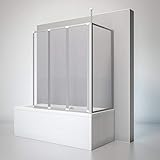 Schulte D160370 01 01 Duschwand Well mit Seitenwand, 129 x 140 x 70 cm, 3-teilig...