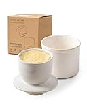 HOME DECOR Butterdose Keramik, Butterglocke mit Deckel, Französische Butterdose...