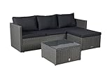 LC Garden Loungino Polyrattan Lounge grau-Mix für 3-4 Personen, Balkonmöbel...