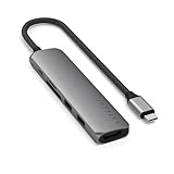 SATECHI 6-in-1 USB-C Hub Slim Plus, Multiport-Adapter, Dockingstation mit 4K...