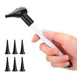 Bysameyee Slimline Edelstahl-Otoskop, Hand-Otoskop mit weichem LED-Licht und 7...