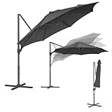 SONGMICS Sonnenschirm, Ampelschirm, 300 cm, UPF 50+, Gartenschirm, um 360°...