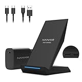 NANAMI Wireless Charger mit 30W USB-C Ladegerät - 2 in 1 Induktive Ladeständer...