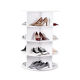 Drehbarer Schuhregalturm mit 4 Ebenen, drehbares Schuhdisplay, lazy susan, um...