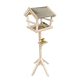 Relaxdays Vogelfutterhaus mit Ständer, wetterfestes Asphaltdach, Garten, Balkon...