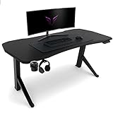 Ultimate Setup® Gaming Tisch höhenverstellbar elektrisch schwarz, Gamer Tisch,...