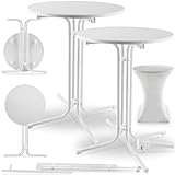 tectake® Gastro 2er Set Stehtisch klappbar, Bistrotisch mit Husse, Tisch...