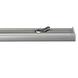 Garesa Gardinenschiene Flächenvorhangschiene Smart, 2-läufig, Alu Natur I Alu Vorhangschiene inkl. Gleiter I Deckenmontage I Auch für schwere Vorhänge I 140cm