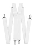 axy Hosenträger für Herren breit 2,5 cm in H-Form mit 4 Hosenträger Clips...