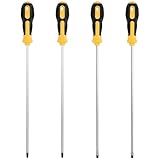 CHUENKUK 4 Stück Schraubendreher Lang Set, 41,5 cm Schwarz Gelber Griff...